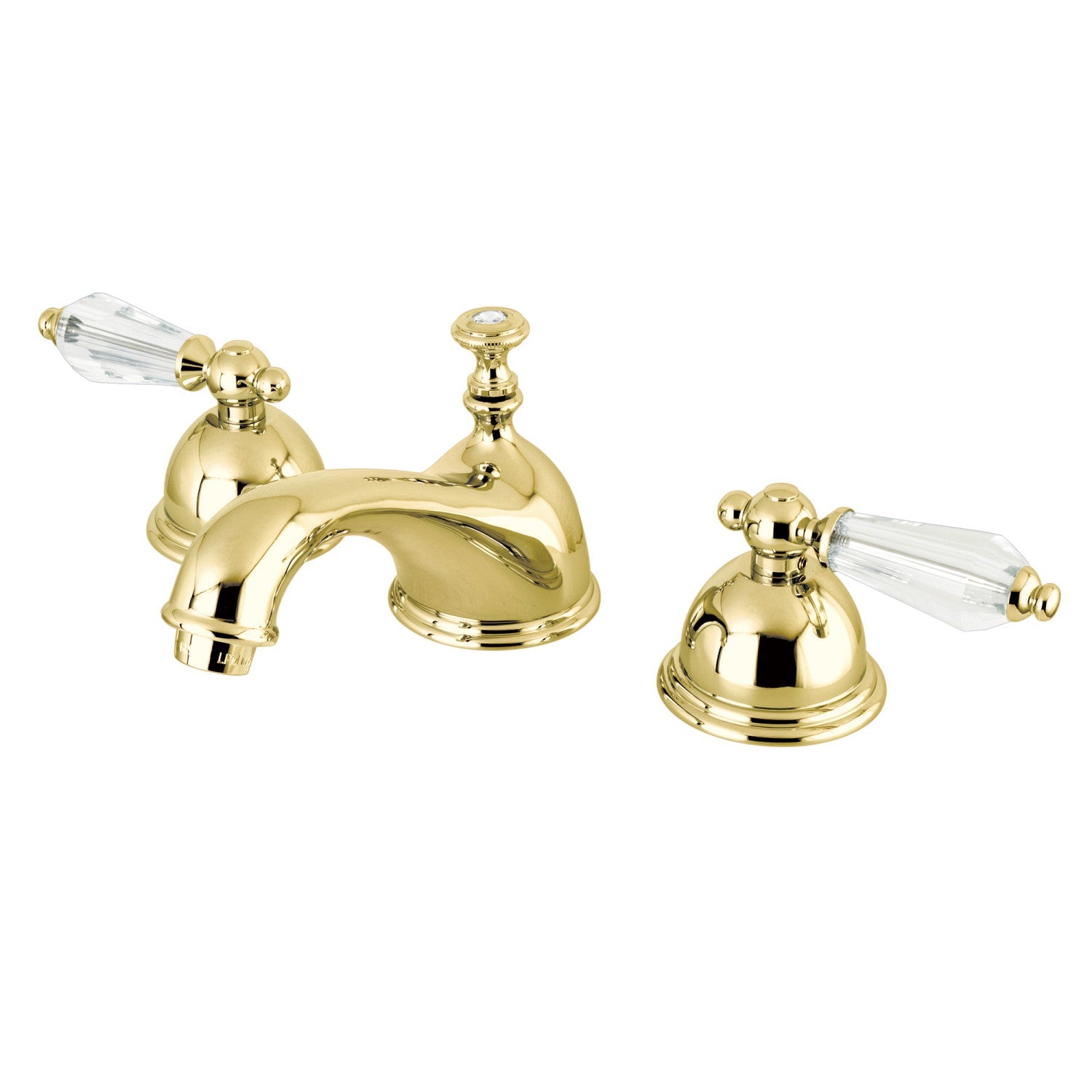 Kingston Brass Wilshire - Llave de Lavabo Widespread (3 Orificios), con Dos Manerales — Latón Pulido