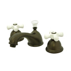 Kingston Brass Restoration - Llave de Lavabo Widespread (3 Orificios), con Dos Manerales — Bronce Aceitado