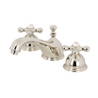 Kingston Brass Restoration - Llave de Lavabo Widespread (3 Orificios), con Dos Manerales — Níquel Pulido