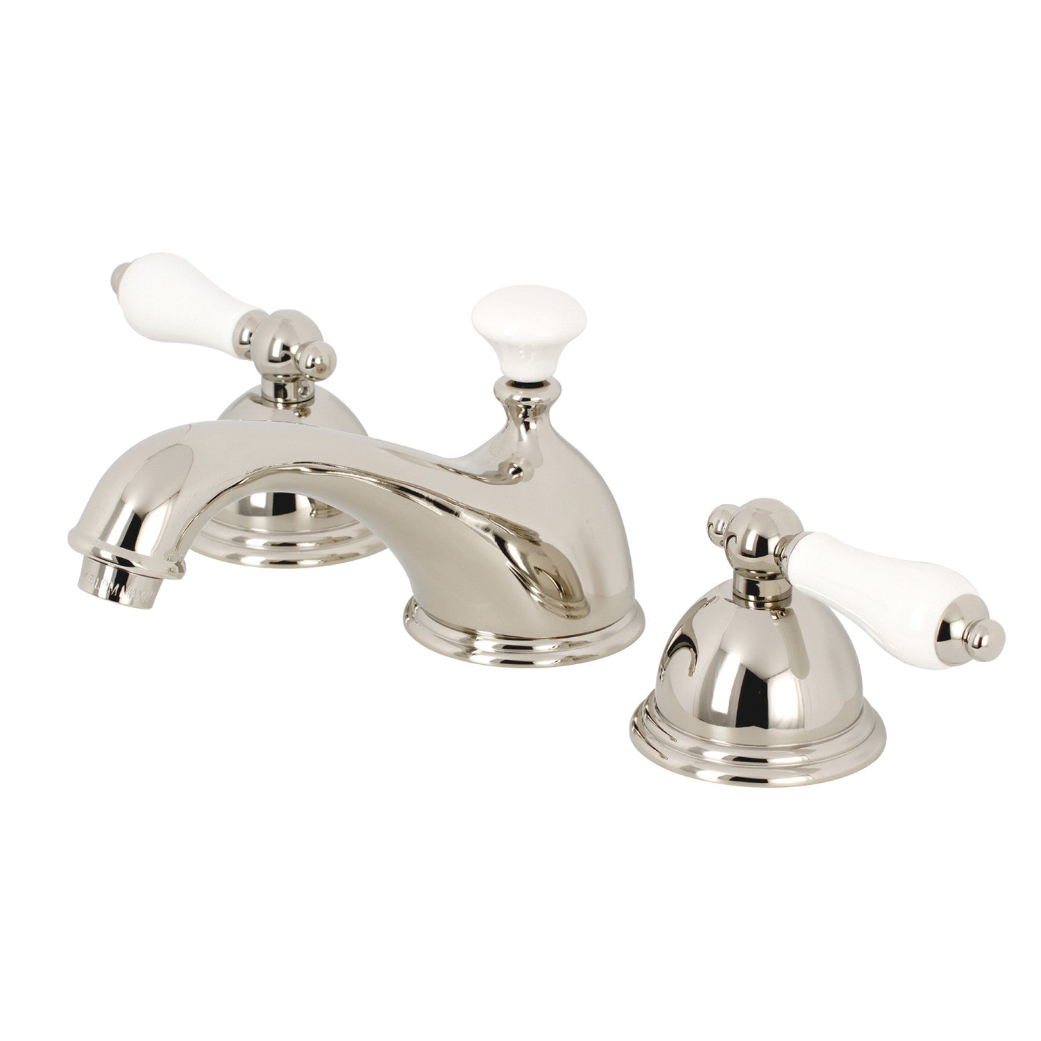 Kingston Brass Restoration - Llave de Lavabo Widespread (3 Orificios), con Dos Manerales — Níquel Pulido