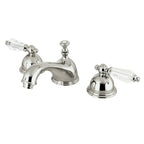 Kingston Brass Wilshire - Llave de Lavabo Widespread (3 Orificios), con Dos Manerales — Níquel Cepillado