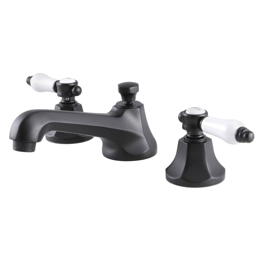 Kingston Brass Bel-Air - Llave de Lavabo Widespread (3 Orificios), con Dos Manerales — Negro Mate