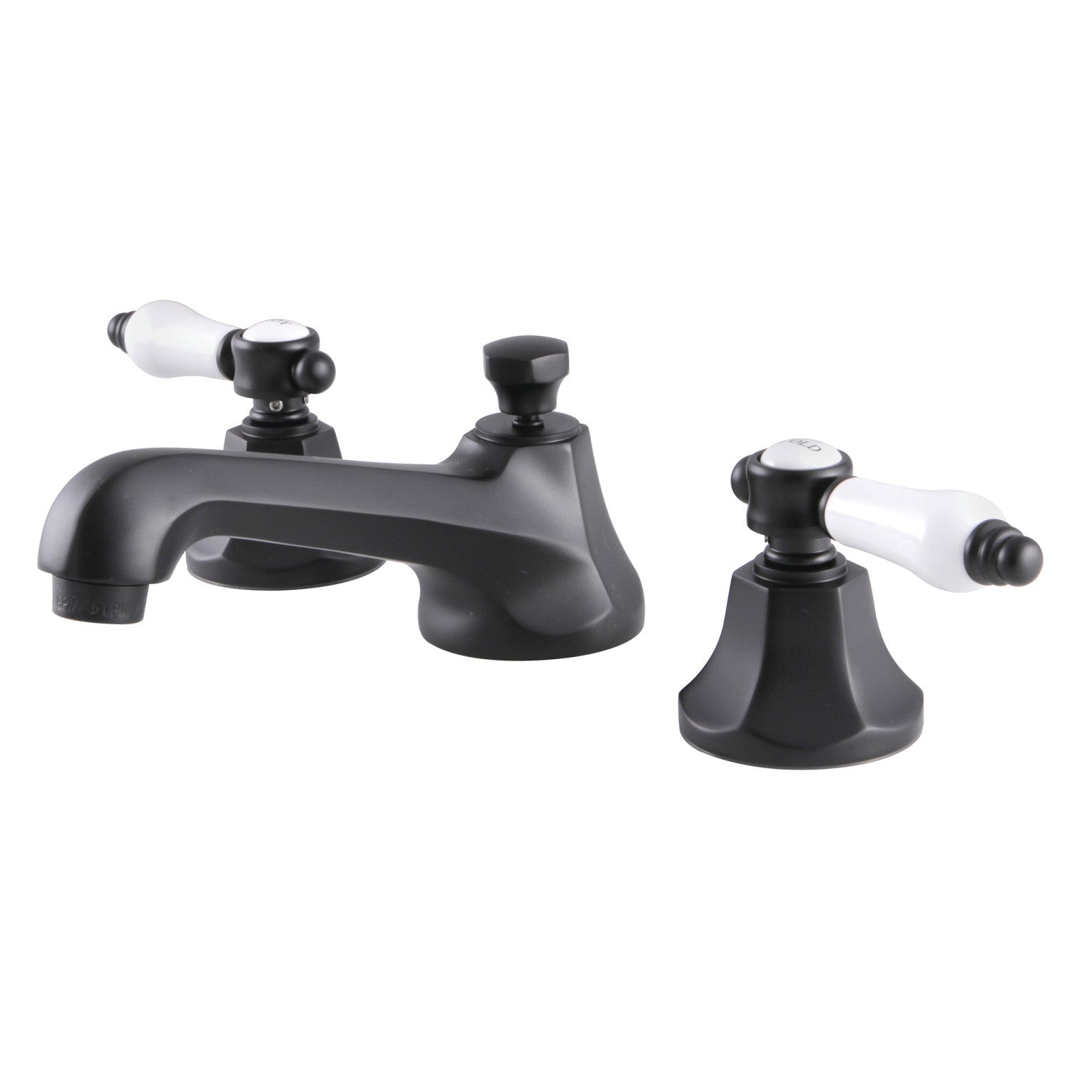 Kingston Brass Bel-Air - Llave de Lavabo Widespread (3 Orificios), con Dos Manerales — Negro Mate