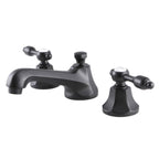 Kingston Brass Tudor - Llave de Lavabo Widespread (3 Orificios), con Dos Manerales — Negro Mate