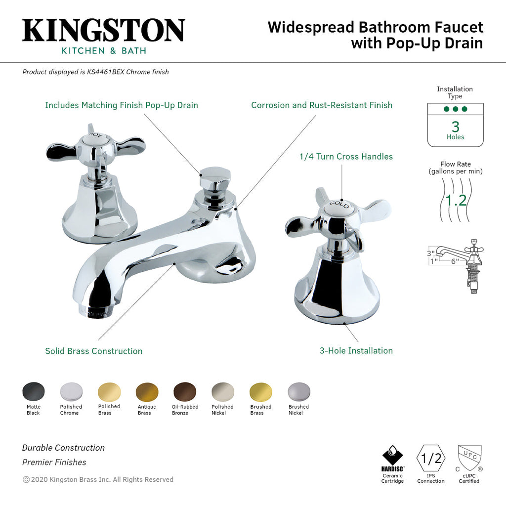 Kingston Brass Essex - Llave de Lavabo Widespread (3 Orificios), con Dos Manerales — Guía de Instalación 1
