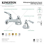 Kingston Brass Whitaker - Llave de Lavabo Widespread (3 Orificios), con Dos Manerales — Guía de Instalación 1