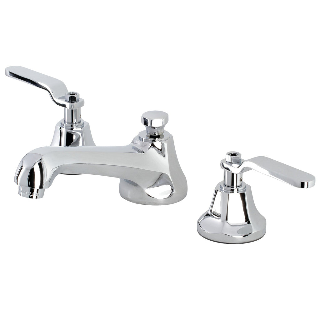Kingston Brass Whitaker - Llave de Lavabo Widespread (3 Orificios), con Dos Manerales — Cromo Pulido