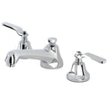 Kingston Brass Whitaker - Llave de Lavabo Widespread (3 Orificios), con Dos Manerales — Cromo Pulido