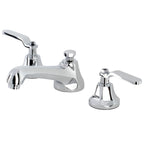 Kingston Brass Whitaker - Llave de Lavabo Widespread (3 Orificios), con Dos Manerales — Cromo Pulido