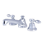 Kingston Brass Tudor - Llave de Lavabo Widespread (3 Orificios), con Dos Manerales — Cromo Pulido