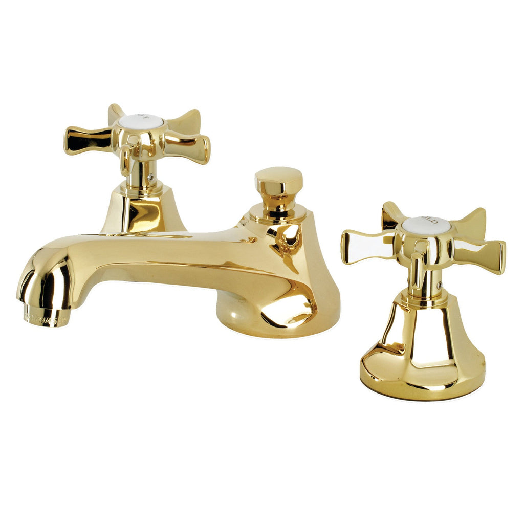 Kingston Brass Hamilton - Llave de Lavabo Widespread (3 Orificios), con Dos Manerales — Latón Pulido