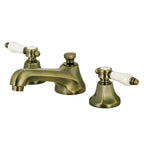 Kingston Brass Bel-Air - Llave de Lavabo Widespread (3 Orificios), con Dos Manerales — Latón Antiguo