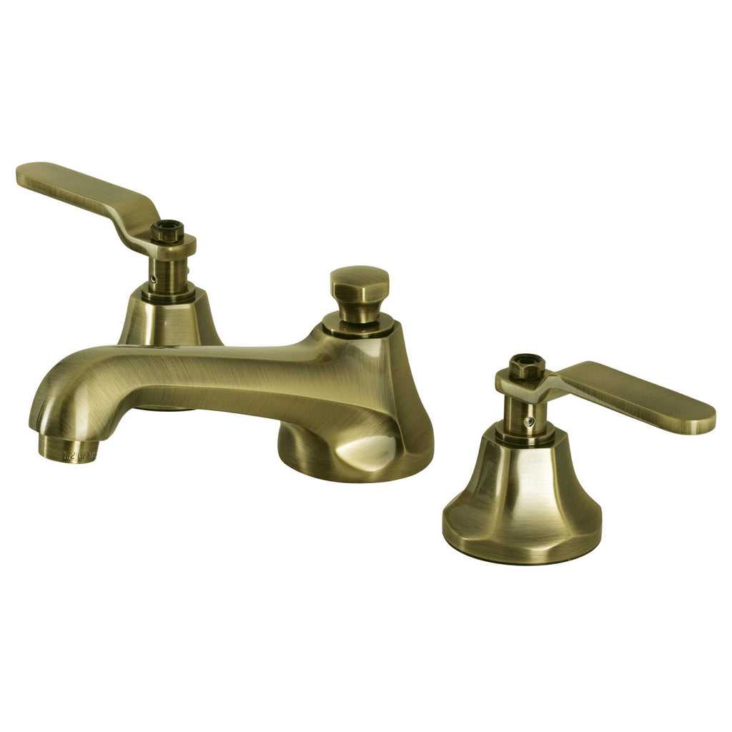 Kingston Brass Whitaker - Llave de Lavabo Widespread (3 Orificios), con Dos Manerales — Latón Antiguo