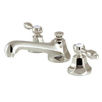 Kingston Brass Tudor - Llave de Lavabo Widespread (3 Orificios), con Dos Manerales — Níquel Pulido