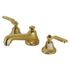 Kingston Brass Whitaker - Llave de Lavabo Widespread (3 Orificios), con Dos Manerales — Latón Cepillado
