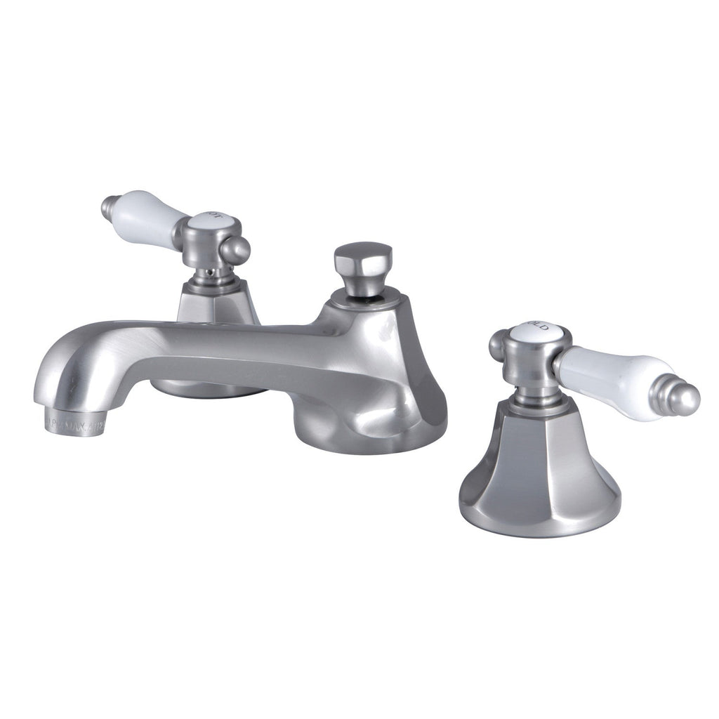 Kingston Brass Bel-Air - Llave de Lavabo Widespread (3 Orificios), con Dos Manerales — Níquel Cepillado