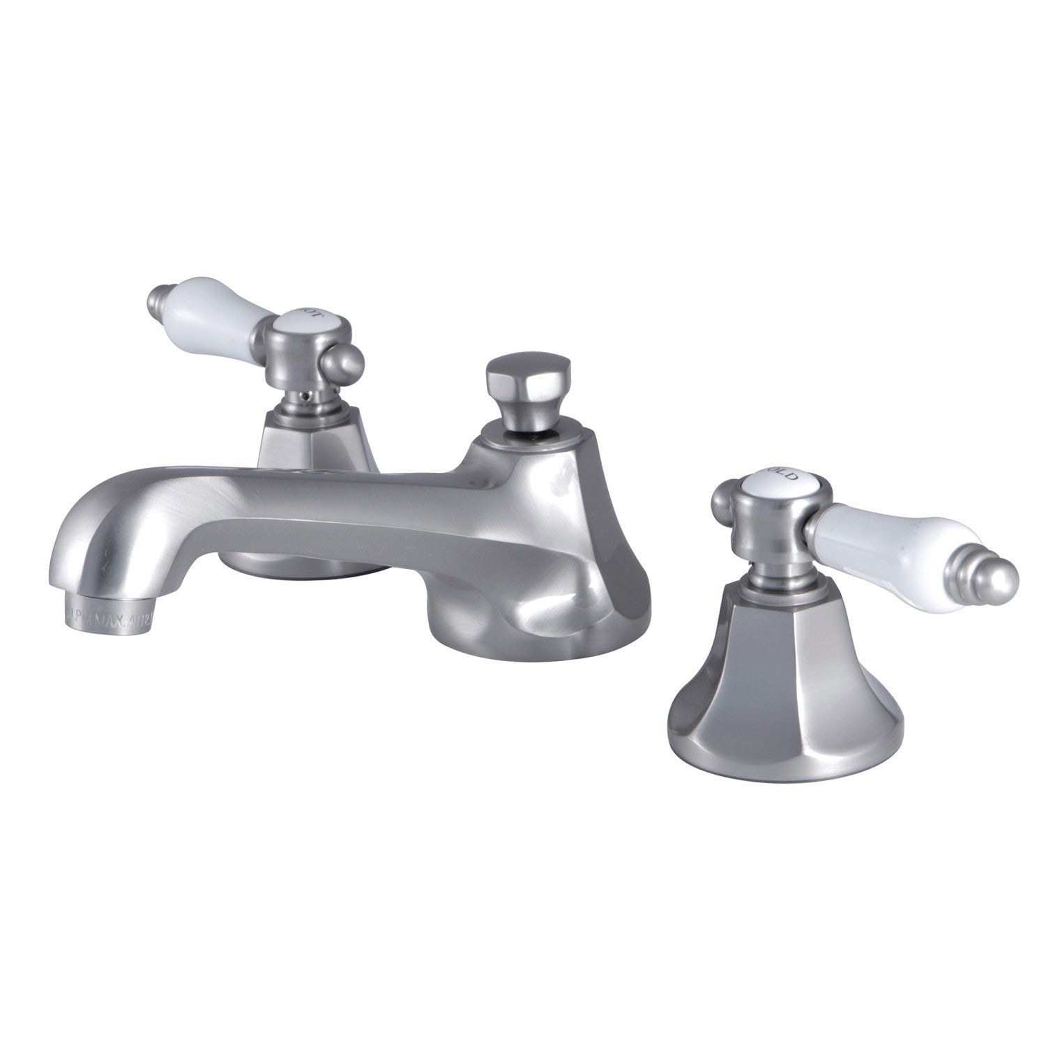 Kingston Brass Bel-Air - Llave de Lavabo Widespread (3 Orificios), con Dos Manerales — Níquel Cepillado