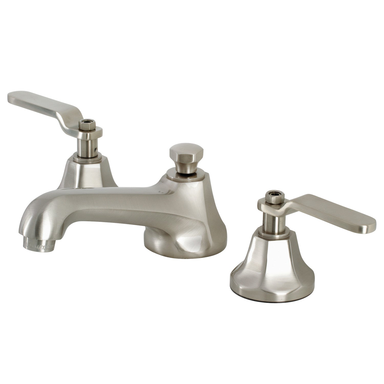 Kingston Brass Whitaker - Llave de Lavabo Widespread (3 Orificios), con Dos Manerales — Níquel Cepillado