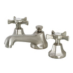 Kingston Brass Hamilton - Llave de Lavabo Widespread (3 Orificios), con Dos Manerales — Níquel Cepillado