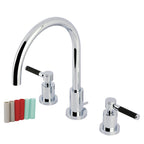 Kingston Brass Kaiser - Llave de Lavabo Widespread (3 Orificios), con Dos Manerales — Cromo Pulido