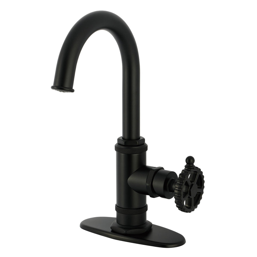 Kingston Brass Sona Fuller — Mezcladora de Bar de Cubierta, Una Manija, 1 Orificio — Negro Mate