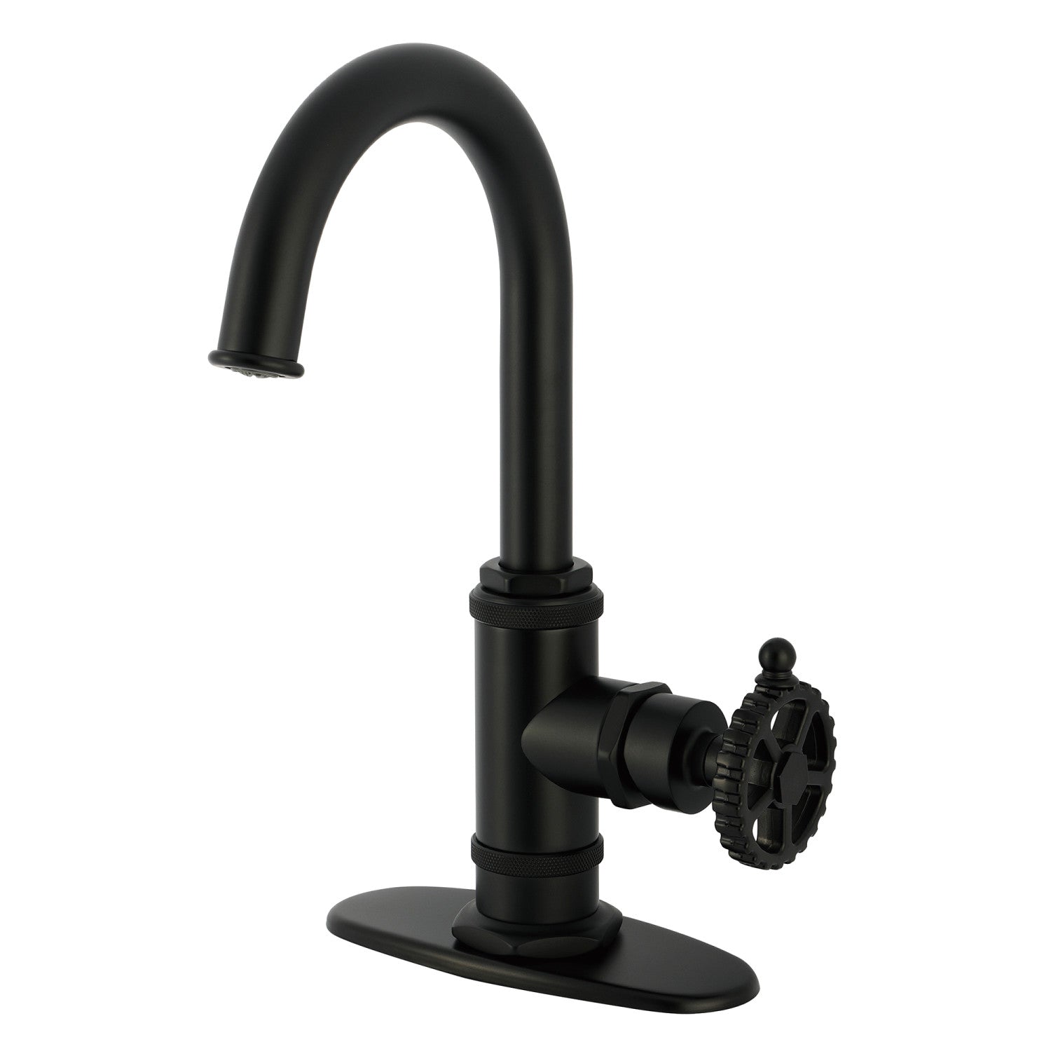 Kingston Brass Sona Fuller — Mezcladora de Bar de Cubierta, Una Manija, 1 Orificio — Negro Mate
