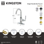 Kingston Brass Sona Whitaker — Mezcladora de Bar de Cubierta, Una Manija, 1 Orificio — Negro Mate — Ambientación 6