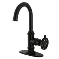 Kingston Brass Sona Belknap — Mezcladora de Bar de Cubierta, Una Manija, 1 Orificio — Negro Mate