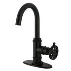 Kingston Brass Sona Belknap — Mezcladora de Bar de Cubierta, Una Manija, 1 Orificio — Negro Mate