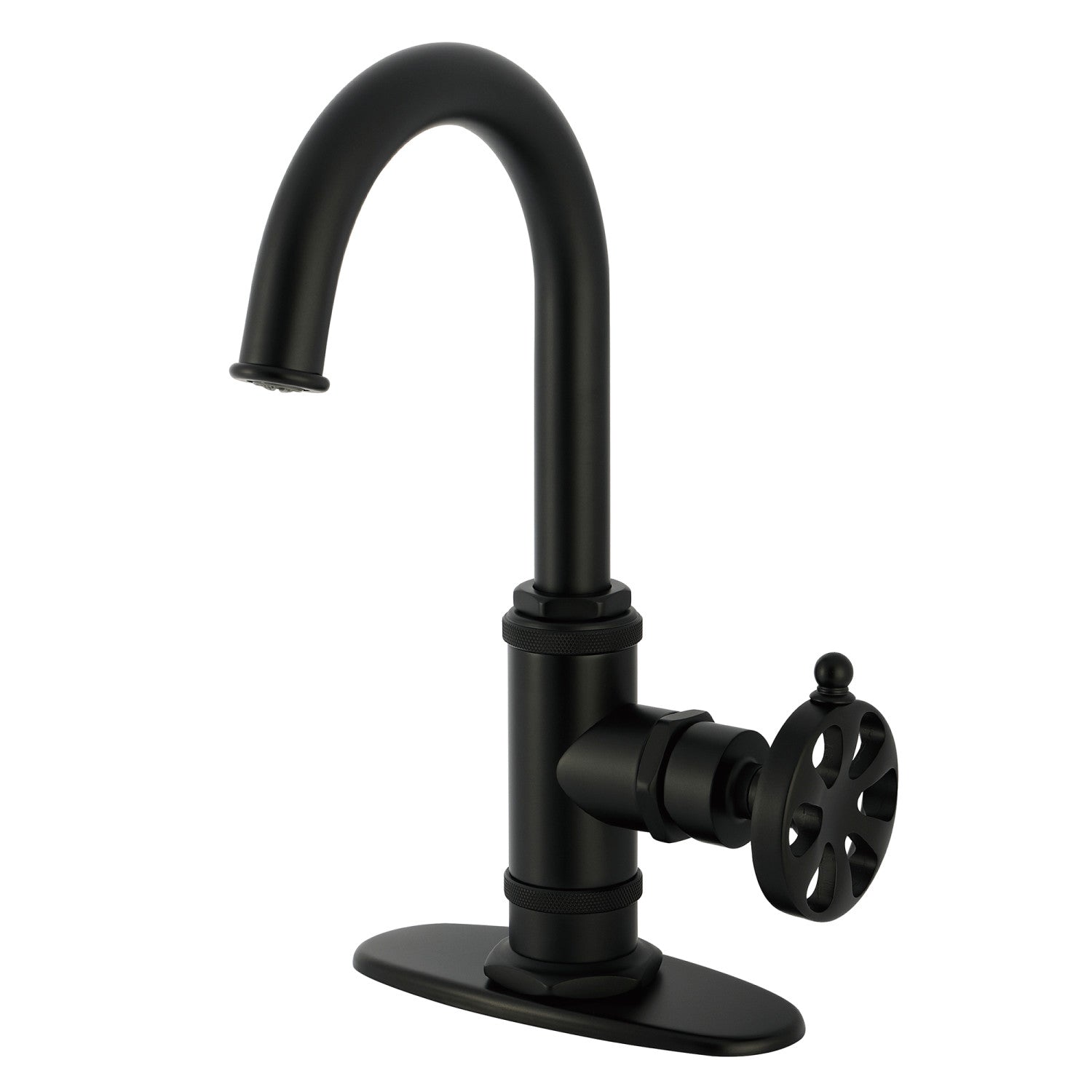 Kingston Brass Sona Belknap — Mezcladora de Bar de Cubierta, Una Manija, 1 Orificio — Negro Mate