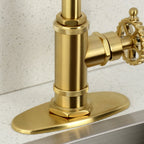 Kingston Brass Sona Fuller — Mezcladora de Bar de Cubierta, Una Manija, 1 Orificio — Latón Cepillado — Ambientación 4