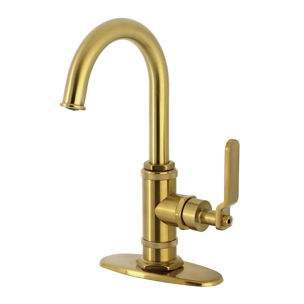 Kingston Brass Sona Whitaker — Mezcladora de Bar de Cubierta, Una Manija, 1 Orificio — Latón Cepillado