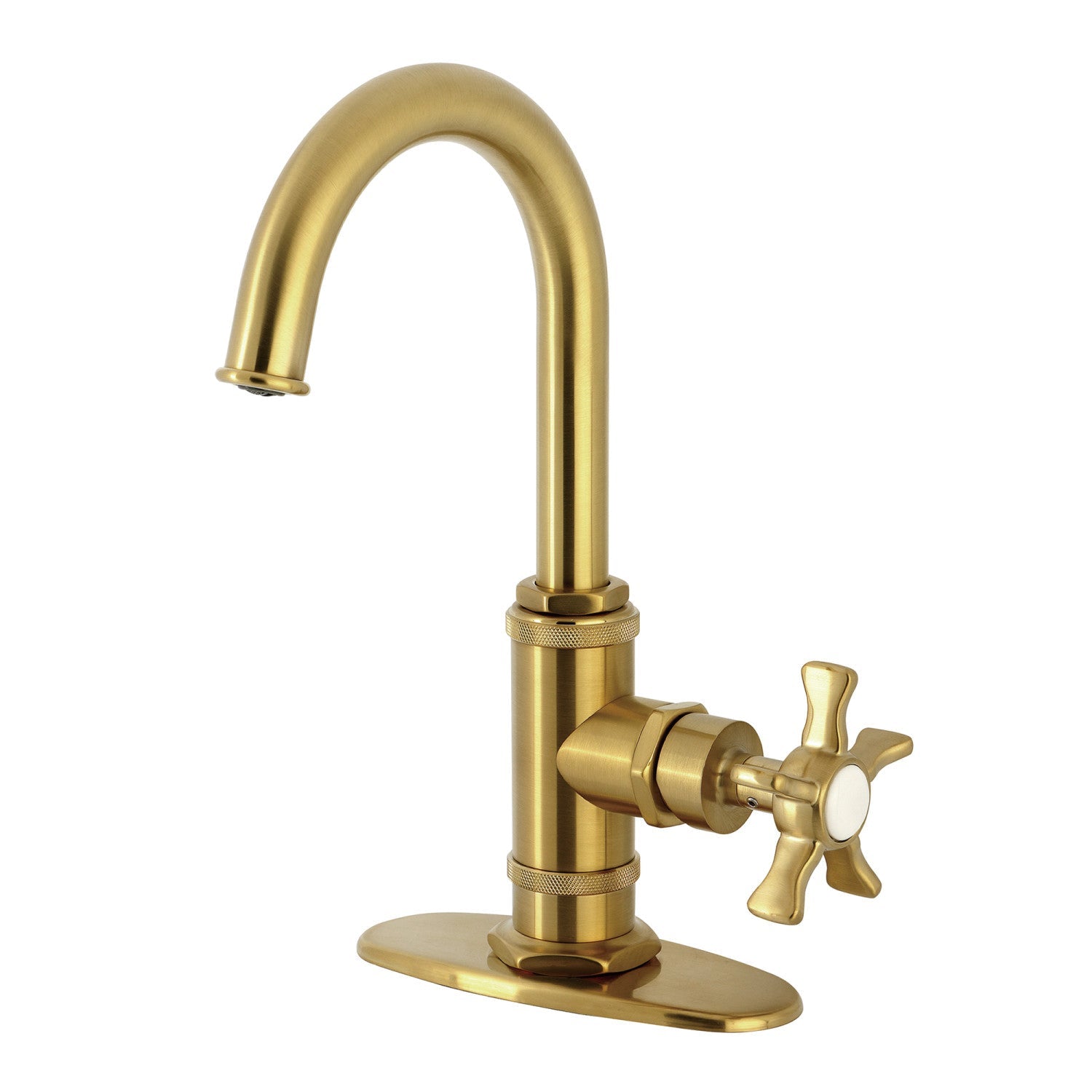 Kingston Brass Sona Hamilton — Mezcladora de Bar de Cubierta, Una Manija, 1 Orificio — Latón Cepillado