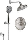 California Faucets Monterey Sistema de Regadera StyleTherm Termostático de 1/2" con Regadera y Regadera de Mano en Gancho