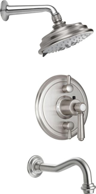 California Faucets Montecito Sistema de Regadera StyleTherm Termostático de 1/2" con Regadera y Pico de Tina