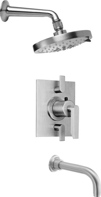 California Faucets Rincon Bay Sistema de Regadera StyleTherm Termostático de 1/2" con Regadera y Pico de Tina