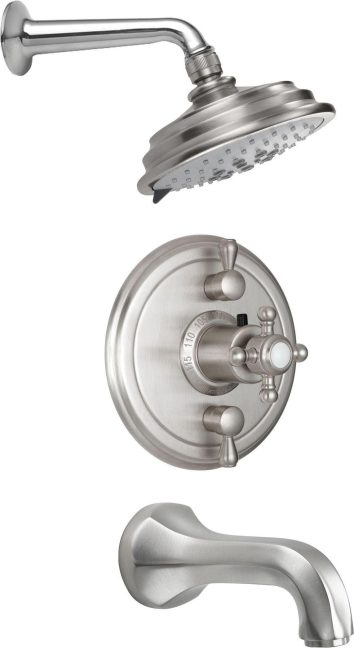 California Faucets Monterey Sistema de Regadera StyleTherm Termostático de 1/2" con Regadera y Pico de Tina
