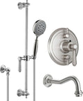 California Faucets Montecito Sistema de Regadera StyleTherm Termostático de 1/2" con Barra Corrediza para Regadera de Mano y Pico de Tina