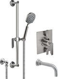 California Faucets Rincon Bay Sistema de Regadera StyleTherm Termostático de 1/2" con Barra Corrediza para Regadera de Mano y Pico de Tina
