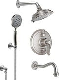 California Faucets Montecito Sistema de Regadera StyleTherm Termostático de 1/2" con Gancho para Regadera de Mano y Pico de Tina