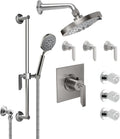 California Faucets Rincon Bay Sistema de Regadera StyleTherm Termostático de 3/4" con Rociador Corporal, Regadera de Mano en Barra Corrediza y Regadera