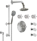 California Faucets Monterey Sistema de Regadera StyleTherm Termostático de 3/4" con Rociador Corporal, Regadera de Mano en Barra Corrediza y Regadera