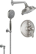 California Faucets Montecito Sistema de Regadera StyleTherm Termostático de 1/2" con Regadera y Regadera de Mano en Gancho