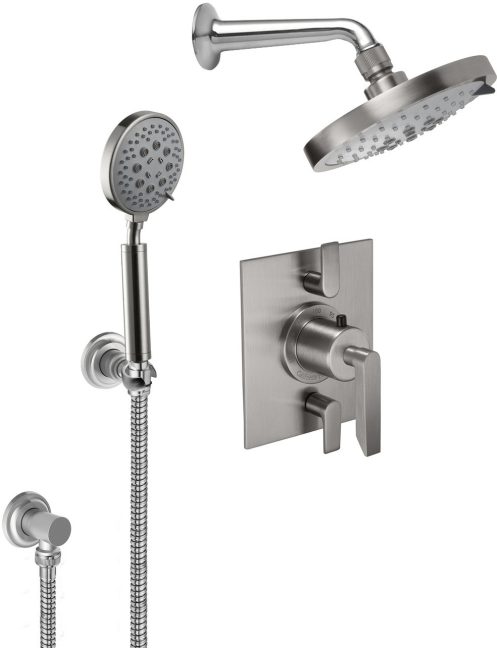 California Faucets Rincon Bay Sistema de Regadera StyleTherm Termostático de 1/2" con Regadera y Regadera de Mano en Gancho