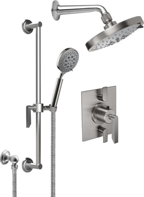 California Faucets Rincon Bay Sistema de Regadera StyleTherm Termostático de 1/2" con Regadera y Regadera de Mano en Barra Corrediza