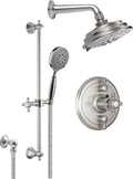 California Faucets Monterey Sistema de Regadera StyleTherm Termostático de 1/2" con Regadera y Regadera de Mano en Barra Corrediza