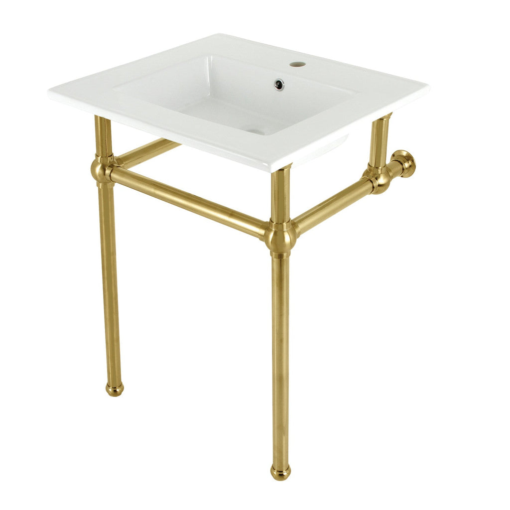 Kingston Brass Templeton lavabo consola — Latón Cepillado