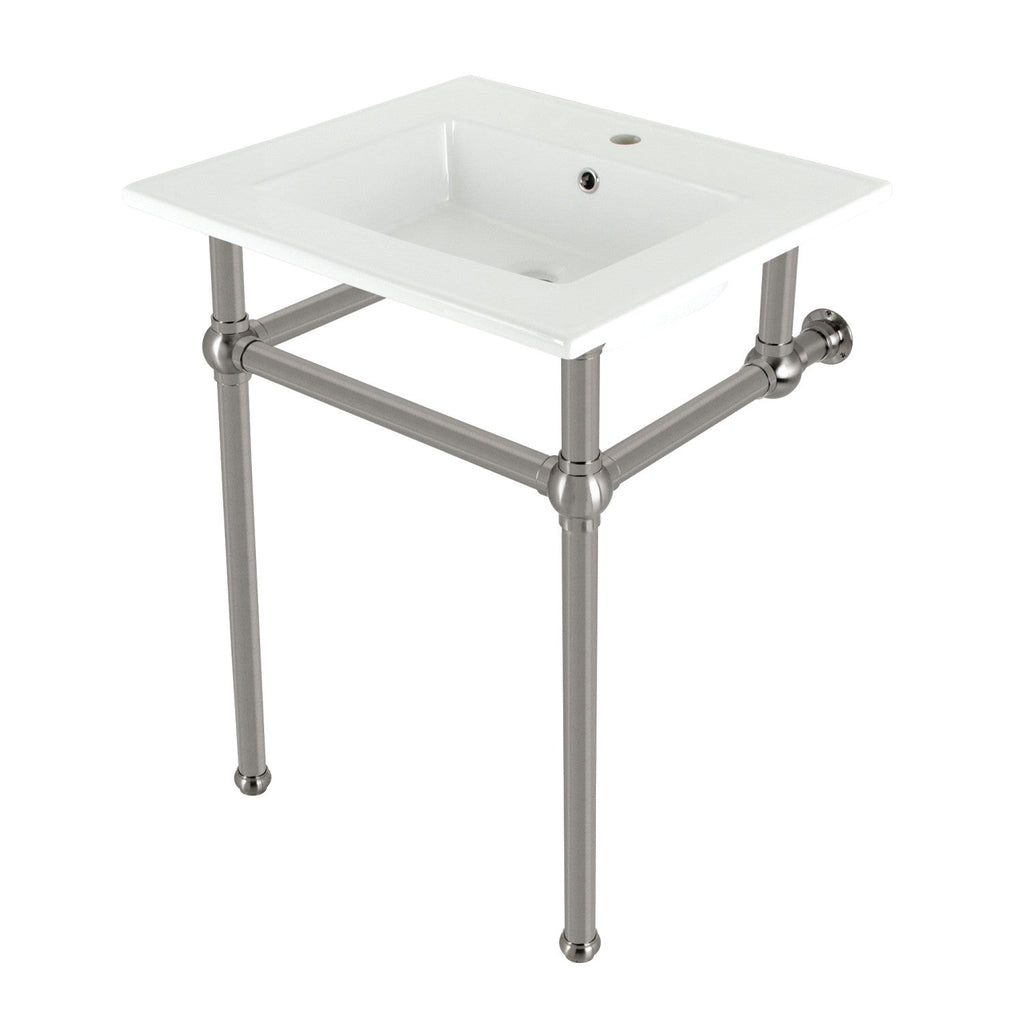 Kingston Brass Templeton lavabo consola — Níquel Cepillado