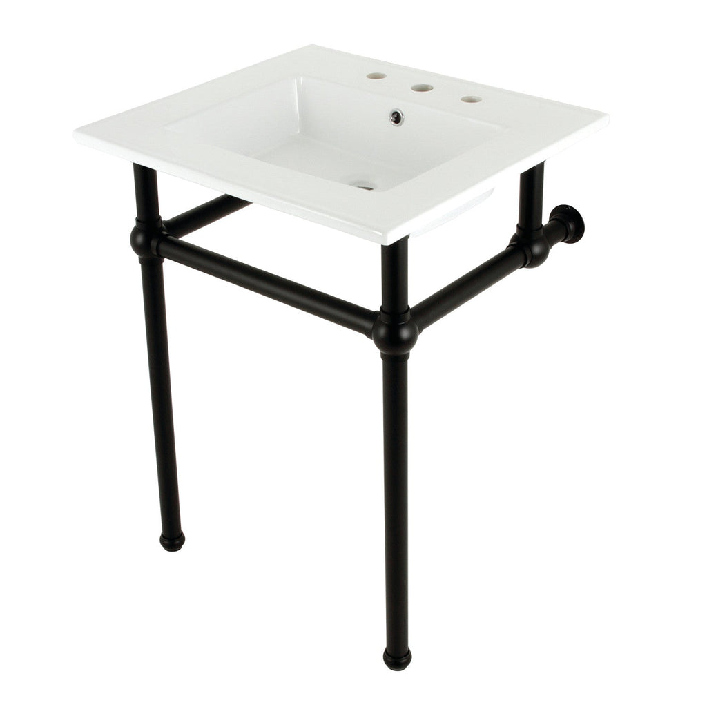 Kingston Brass Templeton lavabo consola — Negro Mate