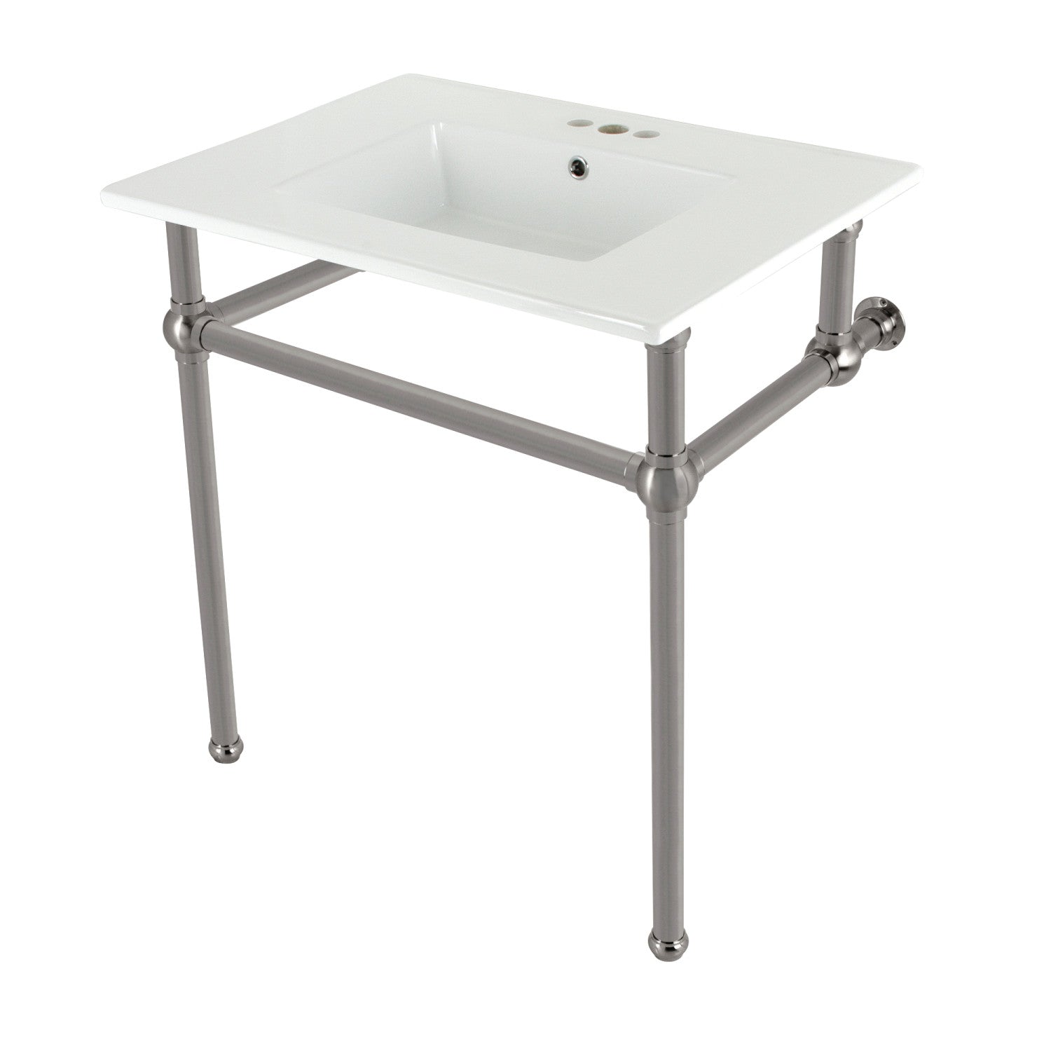 Kingston Brass Templeton lavabo consola — Níquel Cepillado